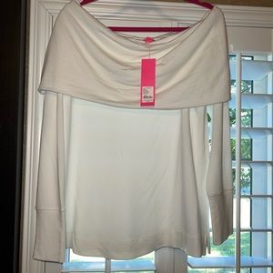 NWT Lilly Pulitzer Belinda Pullover in Resort White size LG pristine condition